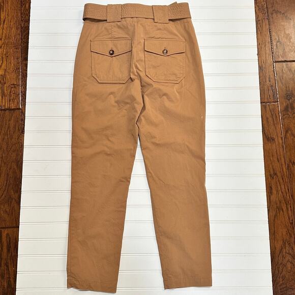 Veronica Beard Size 4 Mahary Khaki Paperbag High Rise Pants Tie Belt *Read - Picture 11 of 15